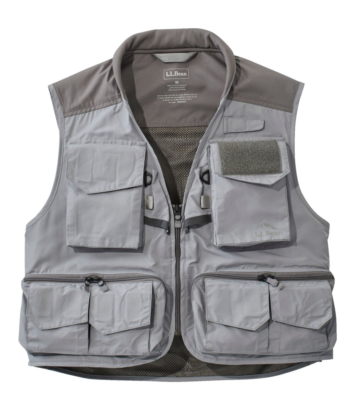 L.L.Bean Men's Angler Fishing Vest Mineral Gray/Asphalt