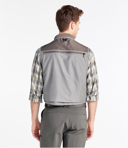 L.L.Bean Men's Angler Fishing Vest Mineral Gray/Asphalt
