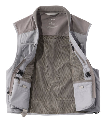 L.L.Bean Men's Angler Fishing Vest Mineral Gray/Asphalt