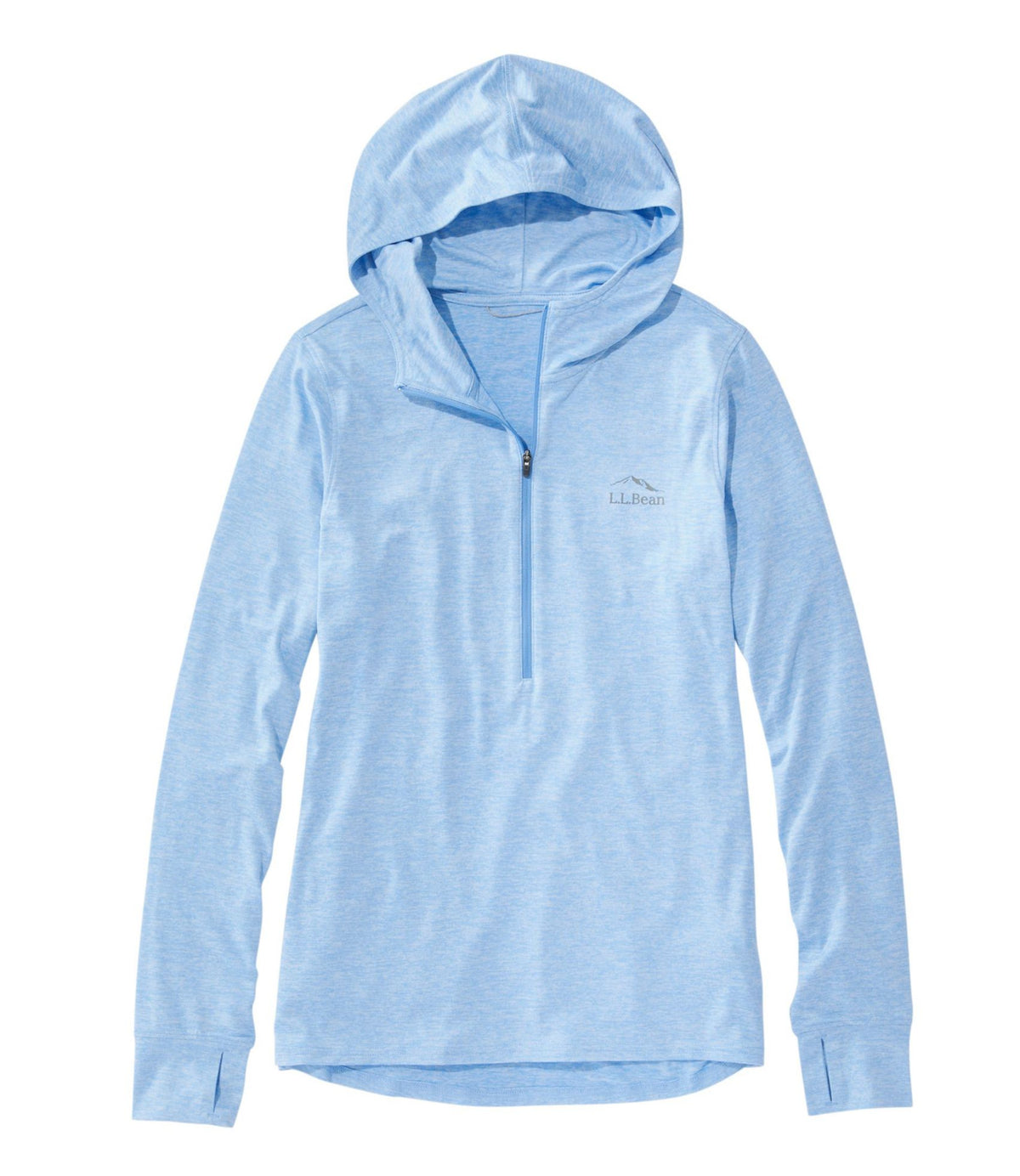 L.L.Bean Women's Insect Shield Pro Knit Hoodie Blue Aster Heather