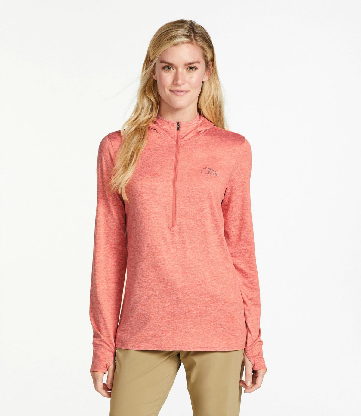L.L.Bean Women's Insect Shield Pro Knit Hoodie Blue Aster Heather