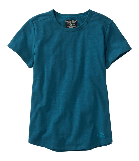 L.L.Bean Women's Insect Shield Field Tee, Short-Sleeve Deepwater Blue