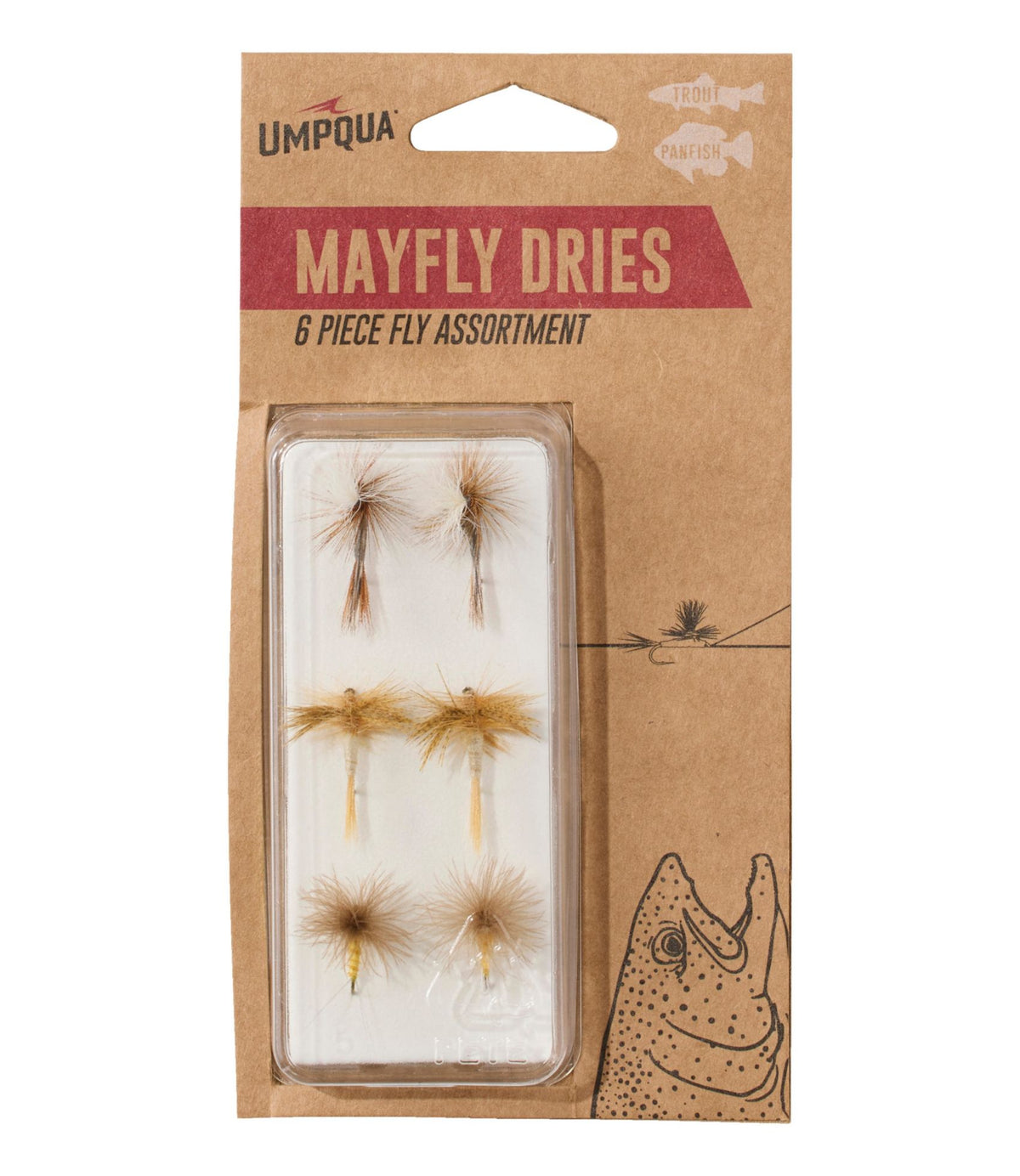 L.L.Bean Umpqua Mayfly Dry Fly Assortment, 6 flies