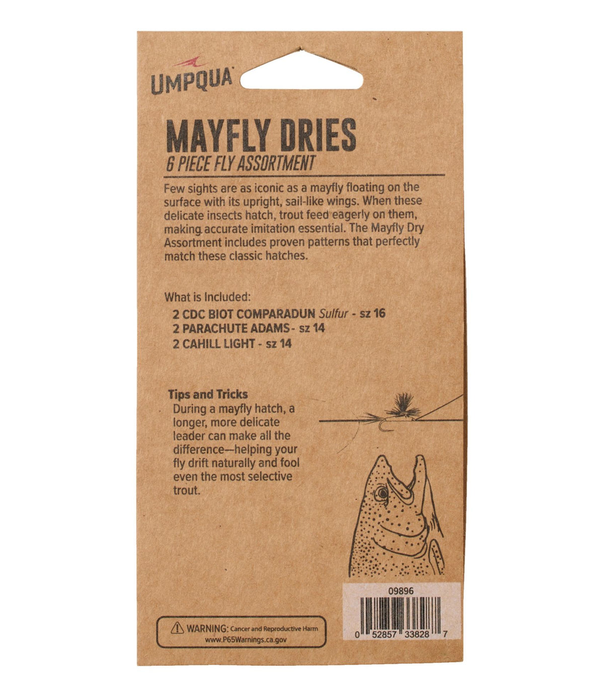 L.L.Bean Umpqua Mayfly Dry Fly Assortment, 6 flies