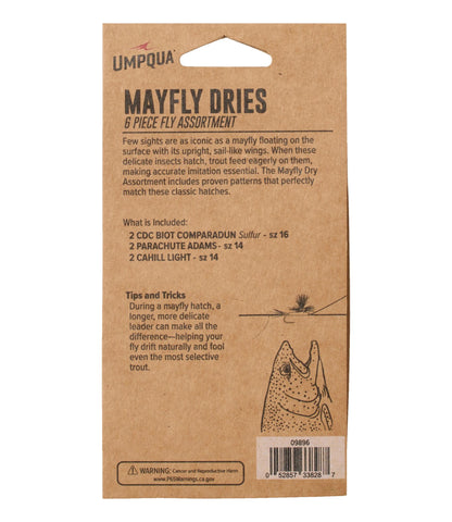 L.L.Bean Umpqua Mayfly Dry Fly Assortment, 6 flies