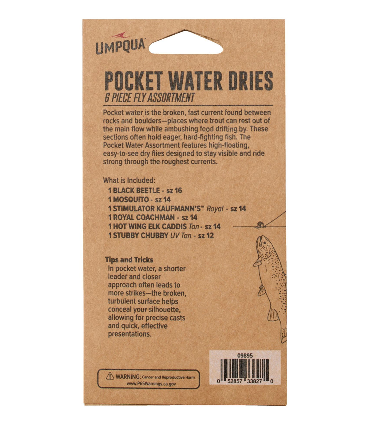 L.L.Bean Umpqua Classic Pocket Water Dry Fly Assortment, 6 flies