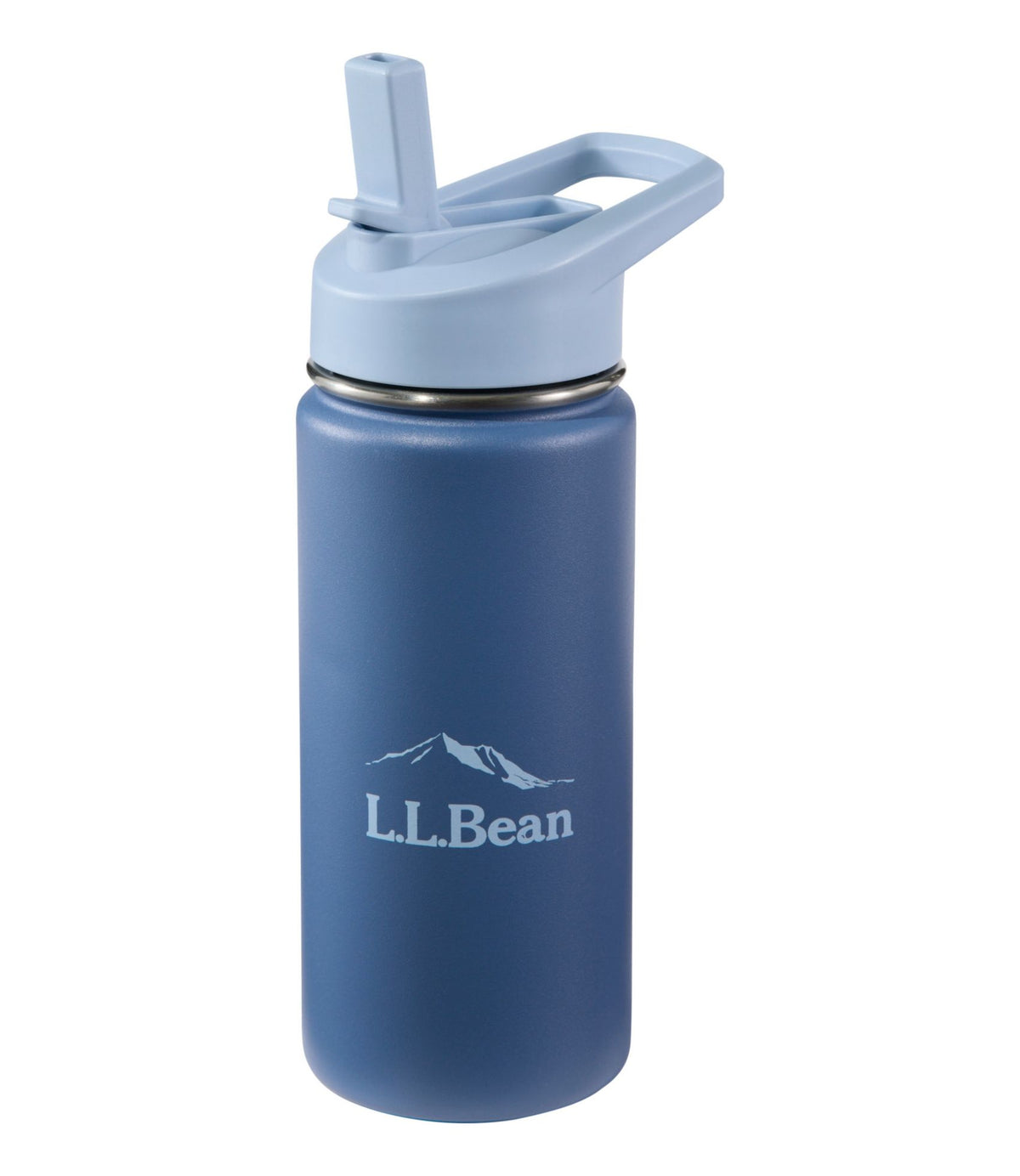 L.L.Bean Bean Canteen Insulated Straw Water Bottle II, 16 oz. Moonlight Blue