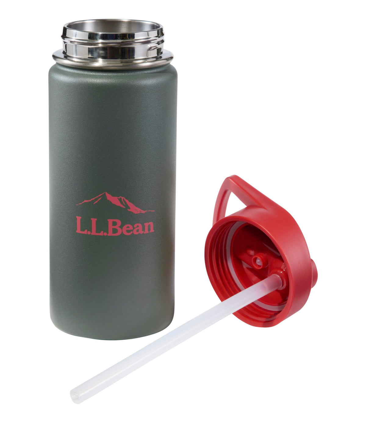 L.L.Bean Bean Canteen Insulated Straw Water Bottle II, 16 oz. Moonlight Blue