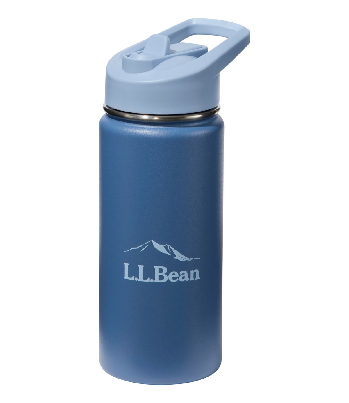 L.L.Bean Bean Canteen Insulated Straw Water Bottle II, 16 oz. Moonlight Blue