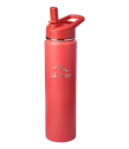 L.L.Bean Bean Canteen Insulated Straw Water Bottle, 25 oz. Cherry Tomato