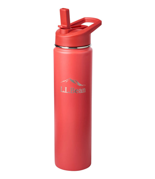 L.L.Bean Bean Canteen Insulated Straw Water Bottle, 25 oz. Cherry Tomato