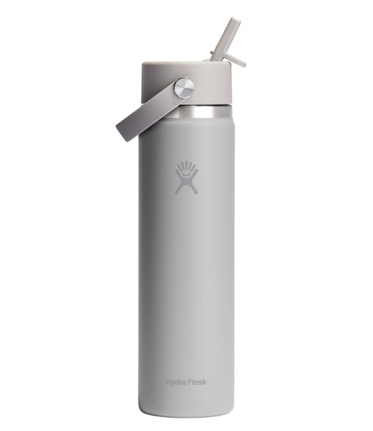 L.L.Bean Hydro Flask Wide Mouth Water Bottle with Flex Straw Cap, 24 oz. Birch