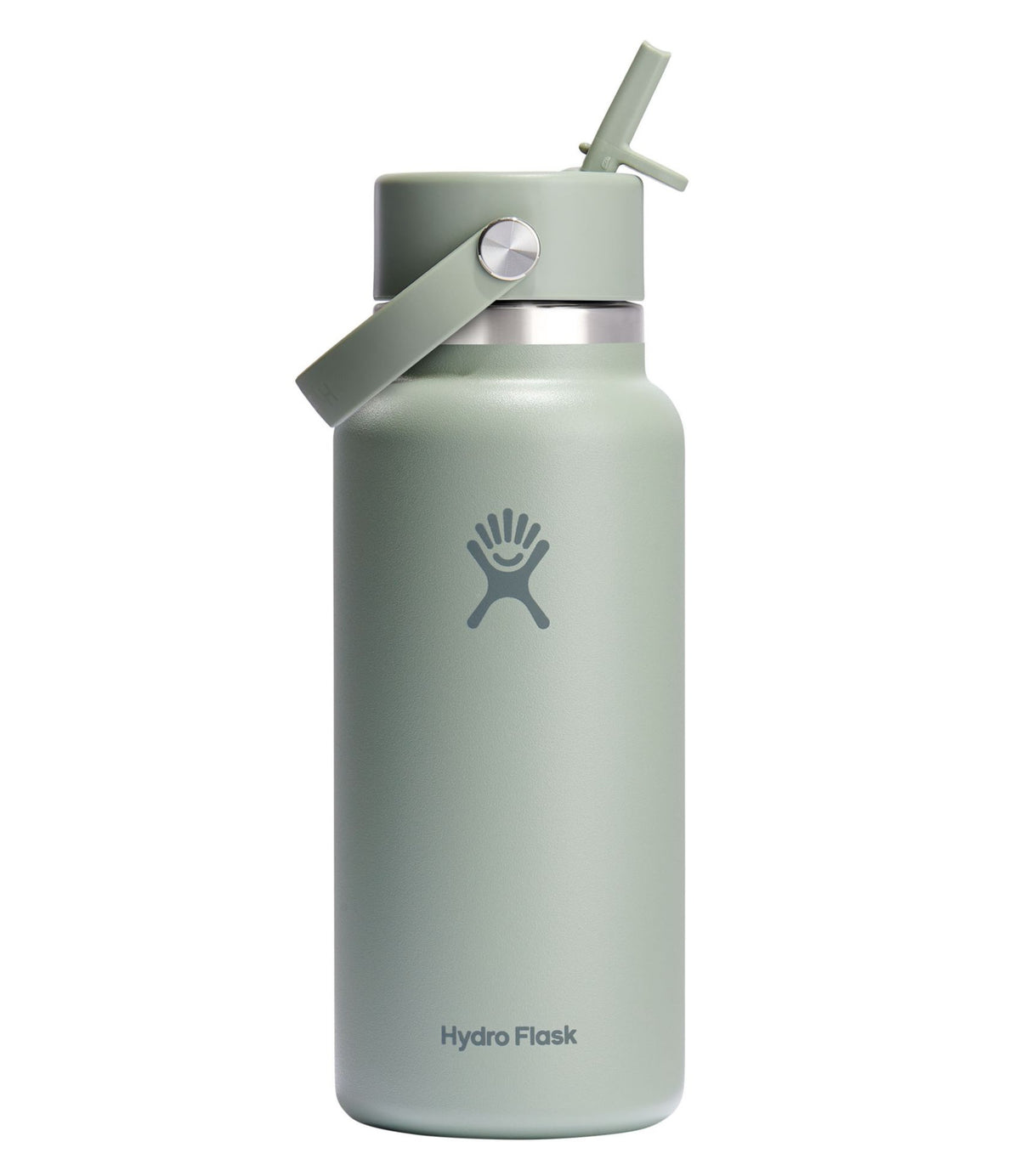 L.L.Bean Hydro Flask Wide Mouth Water Bottle with Flex Straw Cap, 32 oz. Agave