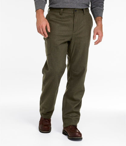 L.L.Bean Men's Maine Guide Lightweight Lined Wool Pants Kelp Green