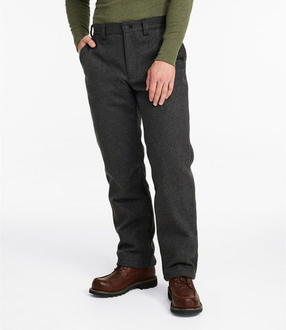 L.L.Bean Men's Maine Guide II PrimaLoft® Lined Wool Pants, Camo Alloy Gray