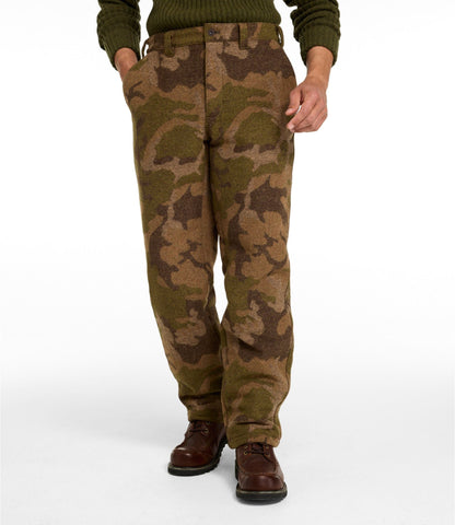 L.L.Bean Men's Maine Guide II PrimaLoft® Lined Wool Pants Camouflage