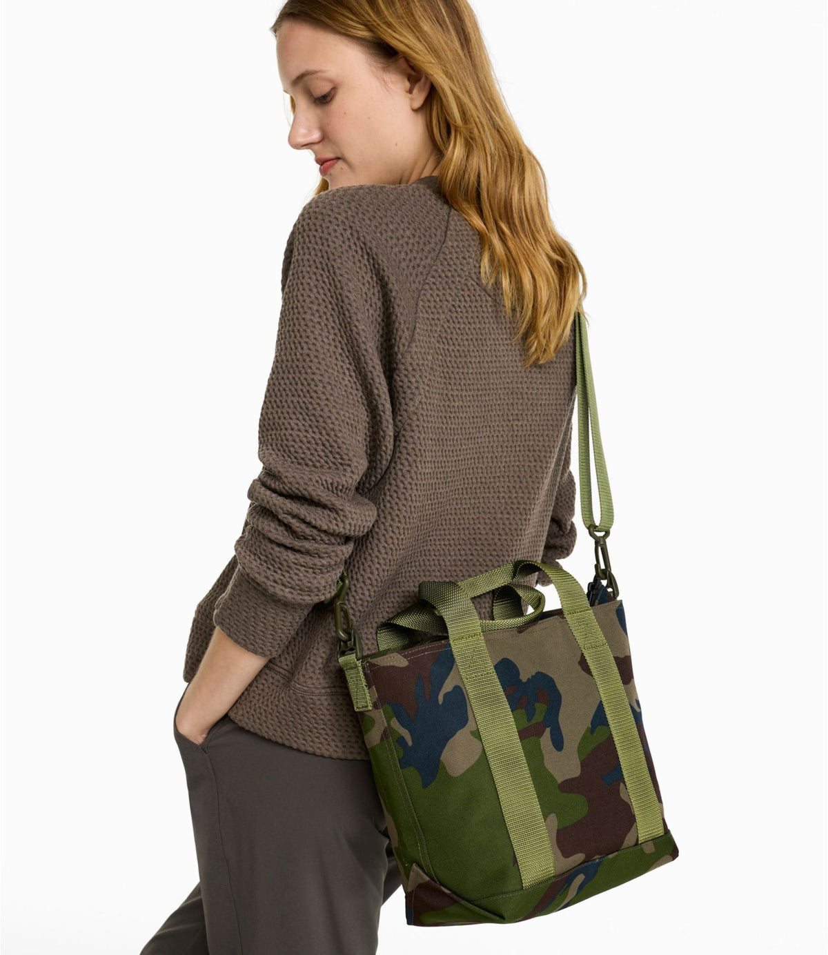 L.L.Bean Zip Hunter's Tote Bag With Strap, Camo Camouflage