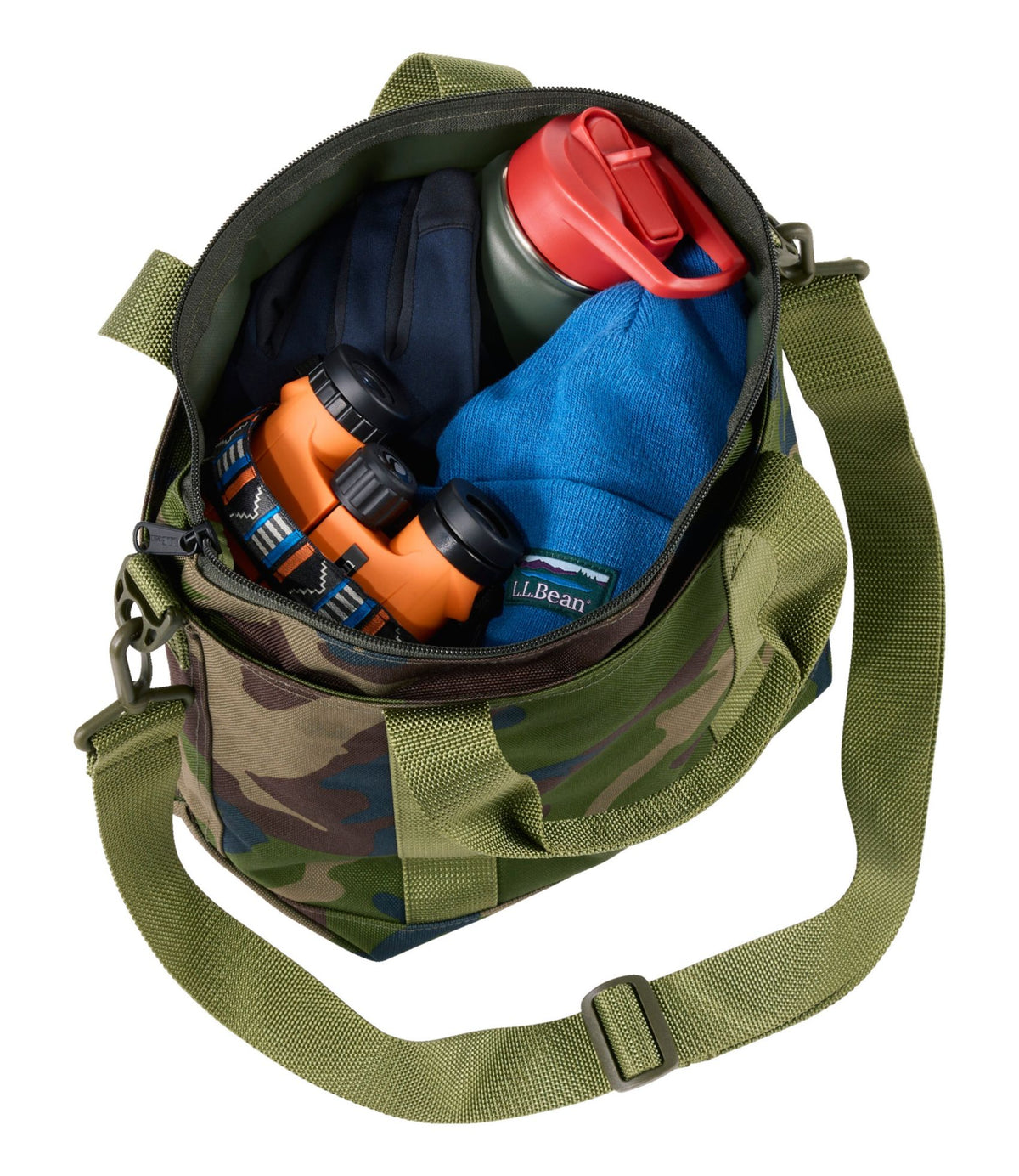 L.L.Bean Zip Hunter's Tote Bag With Strap, Camo Camouflage