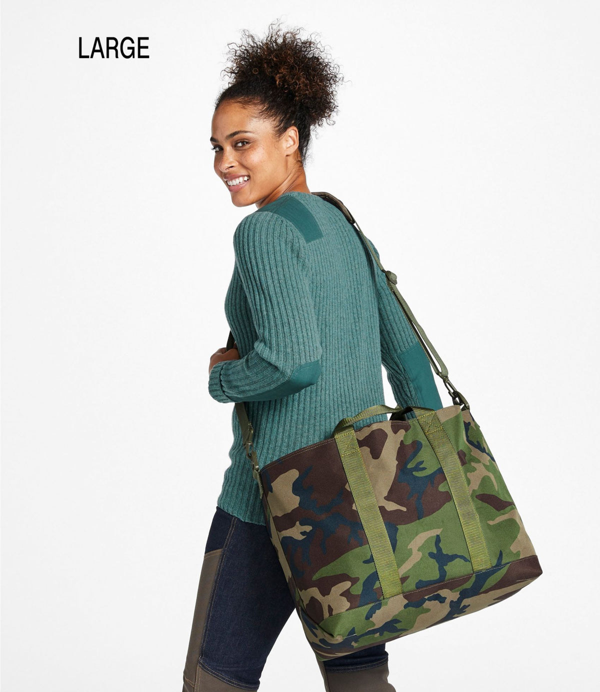 L.L.Bean Zip Hunter's Tote Bag With Strap, Camo Camouflage