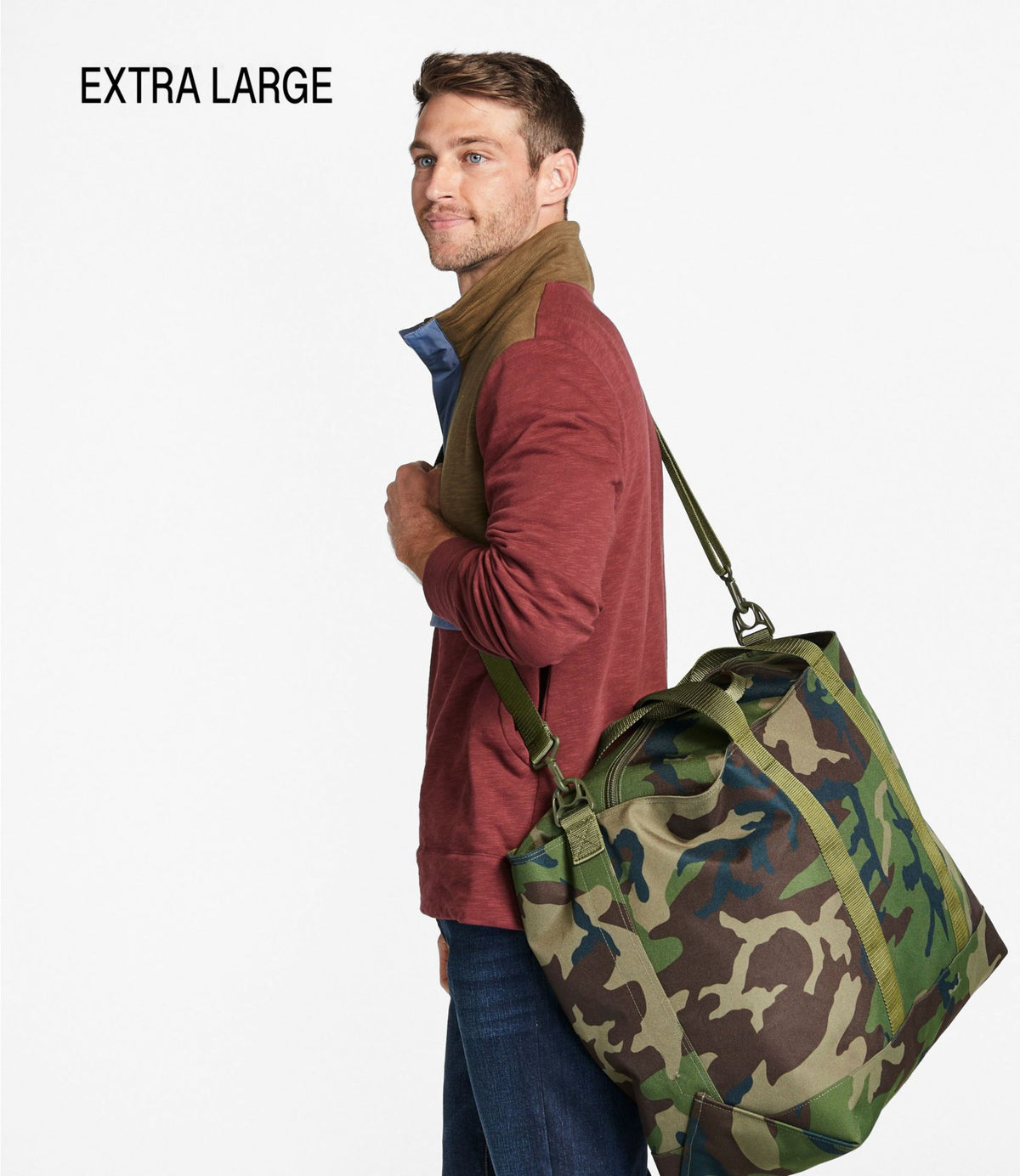 L.L.Bean Zip Hunter's Tote Bag With Strap, Camo Camouflage