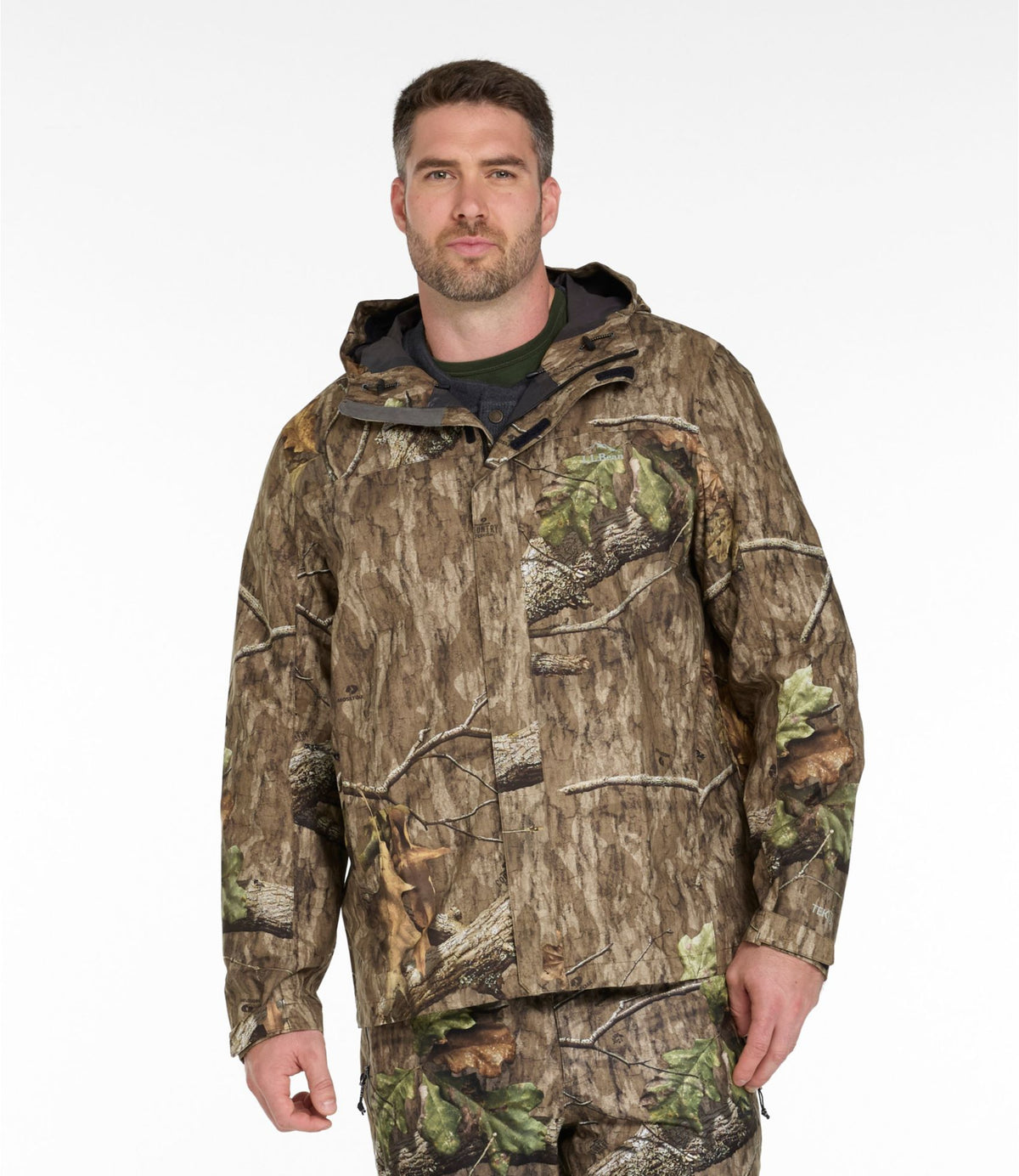 L.L.Bean Men's Northwoods II Rain Jacket, Camo Mossy Oak Country Roots