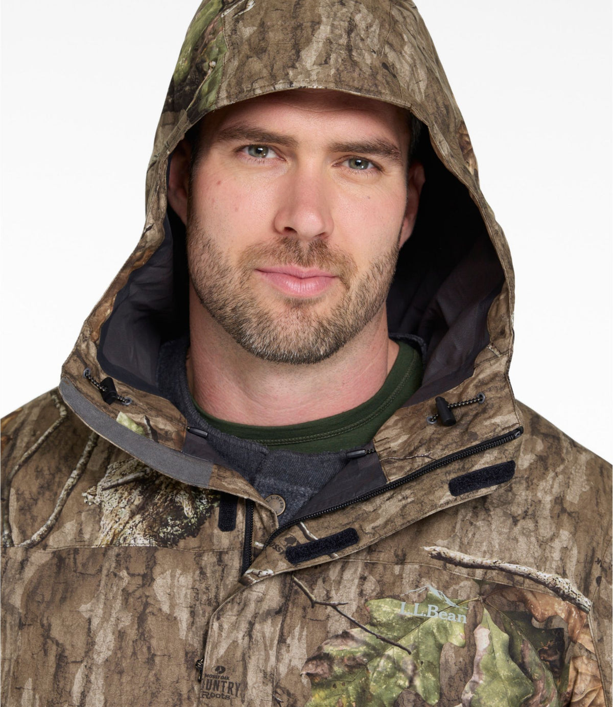L.L.Bean Men's Northwoods II Rain Jacket, Camo Mossy Oak Country Roots