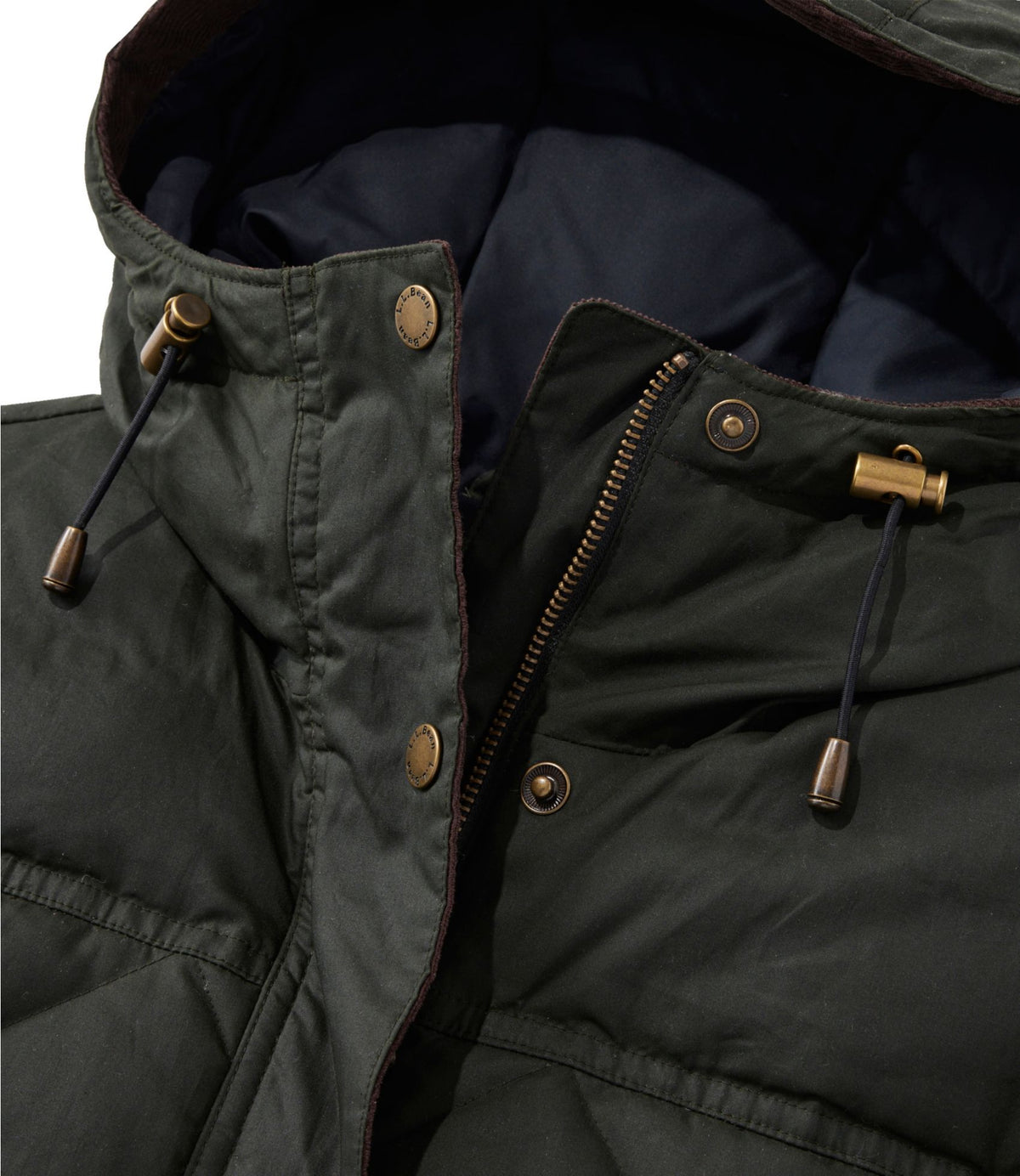 L.L.Bean Women's Upcountry Waxed Down Hooded Coat Coffee Bean