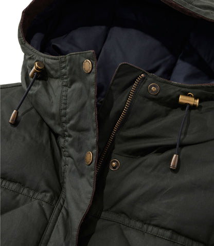 L.L.Bean Women's Upcountry Waxed Down Hooded Coat Coffee Bean