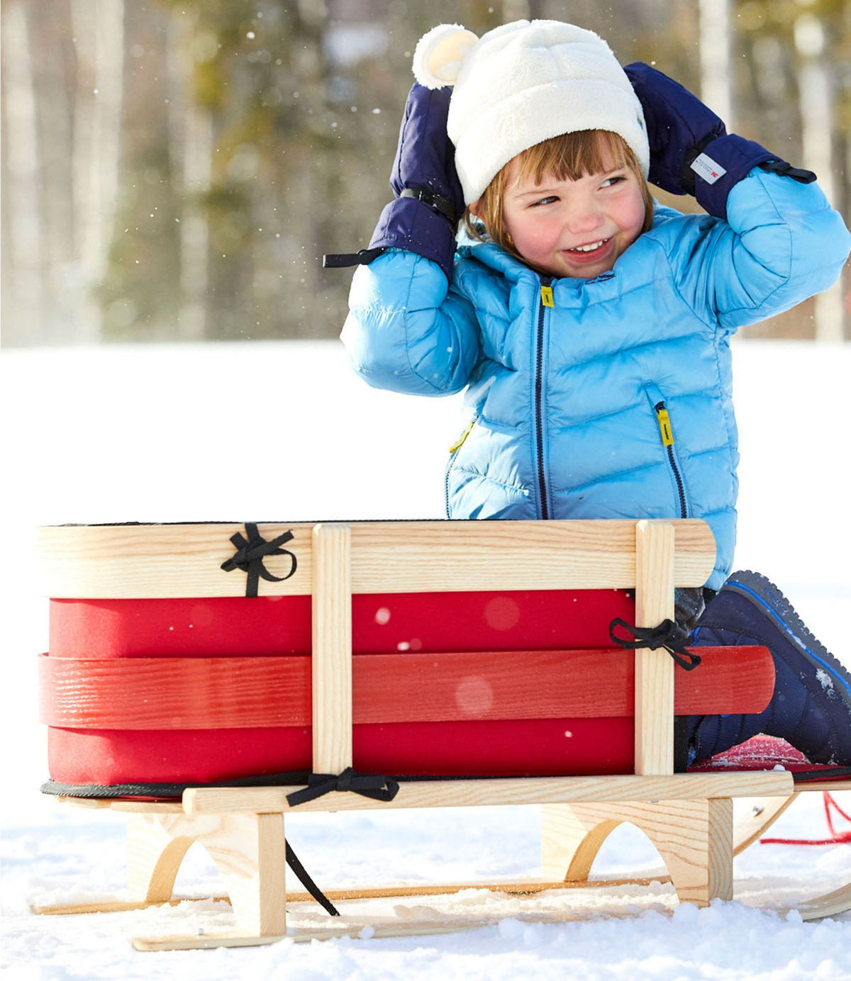 L.L.Bean Kids' Pull Sled and Cushion Set