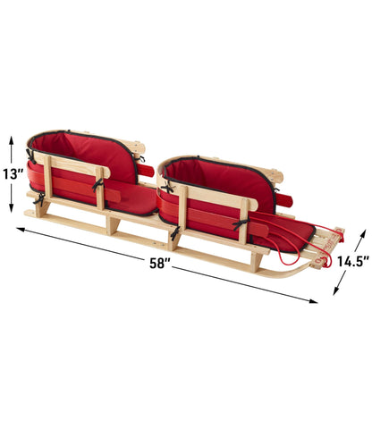 L.L.Bean Kids' Pull Sled and Cushion Set, Tandem
