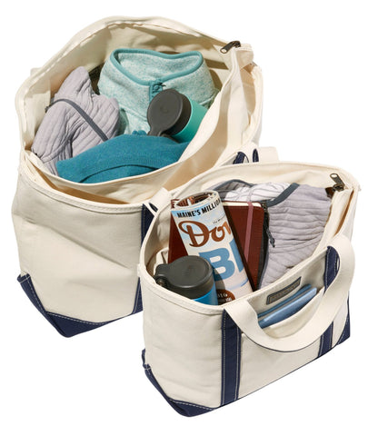 L.L.Bean Boat and Tote®, Zip-Top with Pocket Blue/Blue