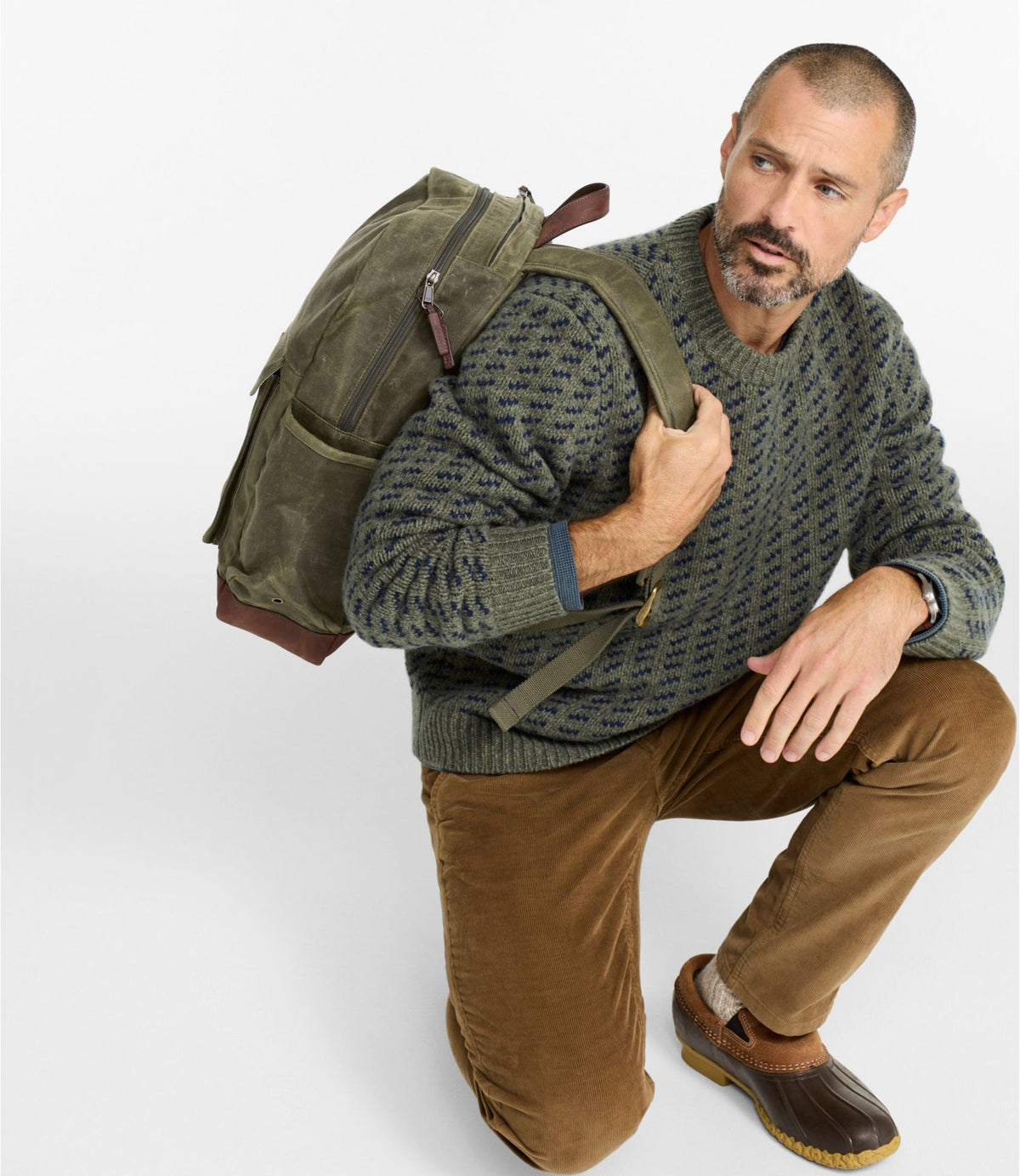 L.L.Bean Waxed Canvas Backpack Classic Navy
