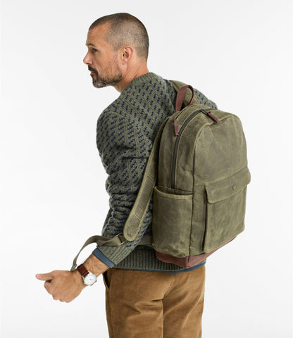 L.L.Bean Waxed Canvas Backpack Classic Navy