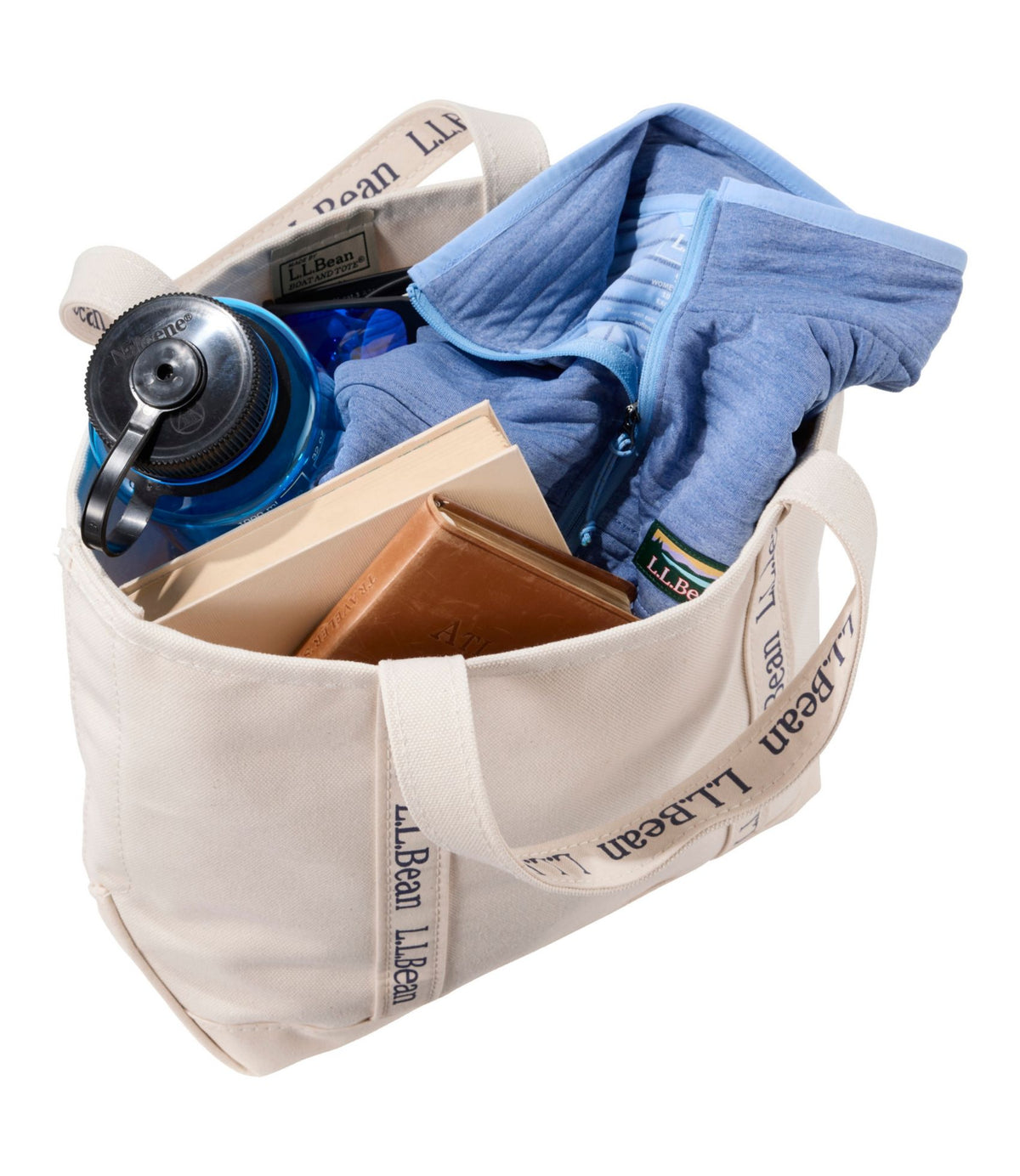 L.L.Bean Boat and Tote®, L.L.Bean Logo Natural/Natural w/ Classic Navy Logo