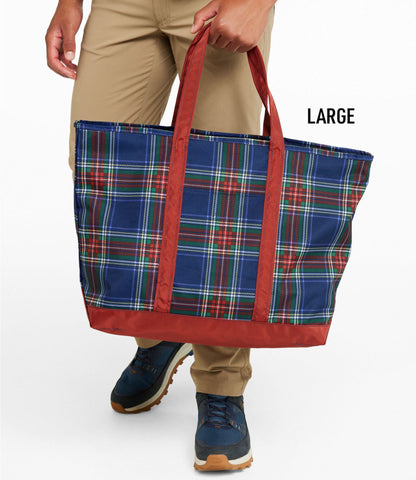 L.L.Bean Everyday Lightweight Tote, Plaid Mallard Blue Indigo Tartan