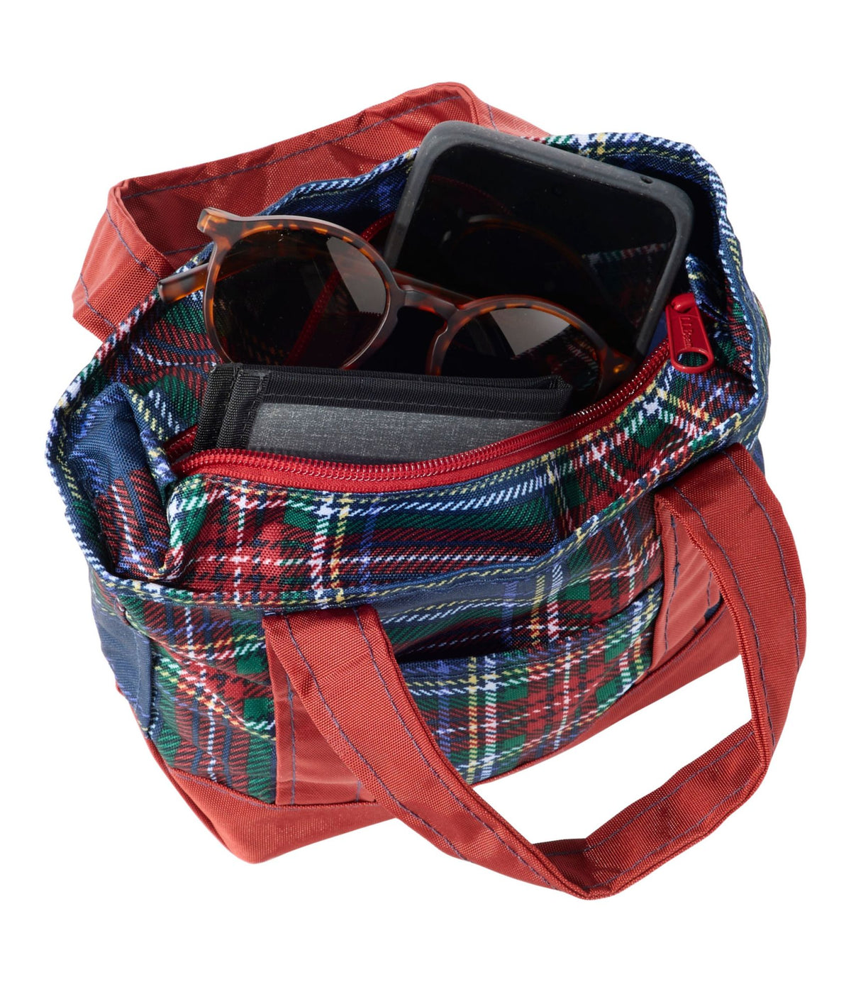 L.L.Bean Everyday Lightweight Totes, Mini Mallard Blue Indigo Tartan