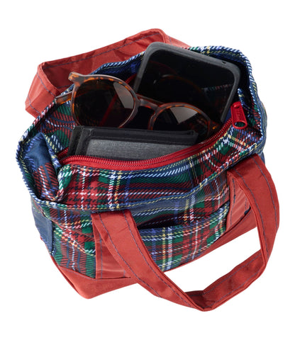 L.L.Bean Everyday Lightweight Totes, Mini Mallard Blue Indigo Tartan