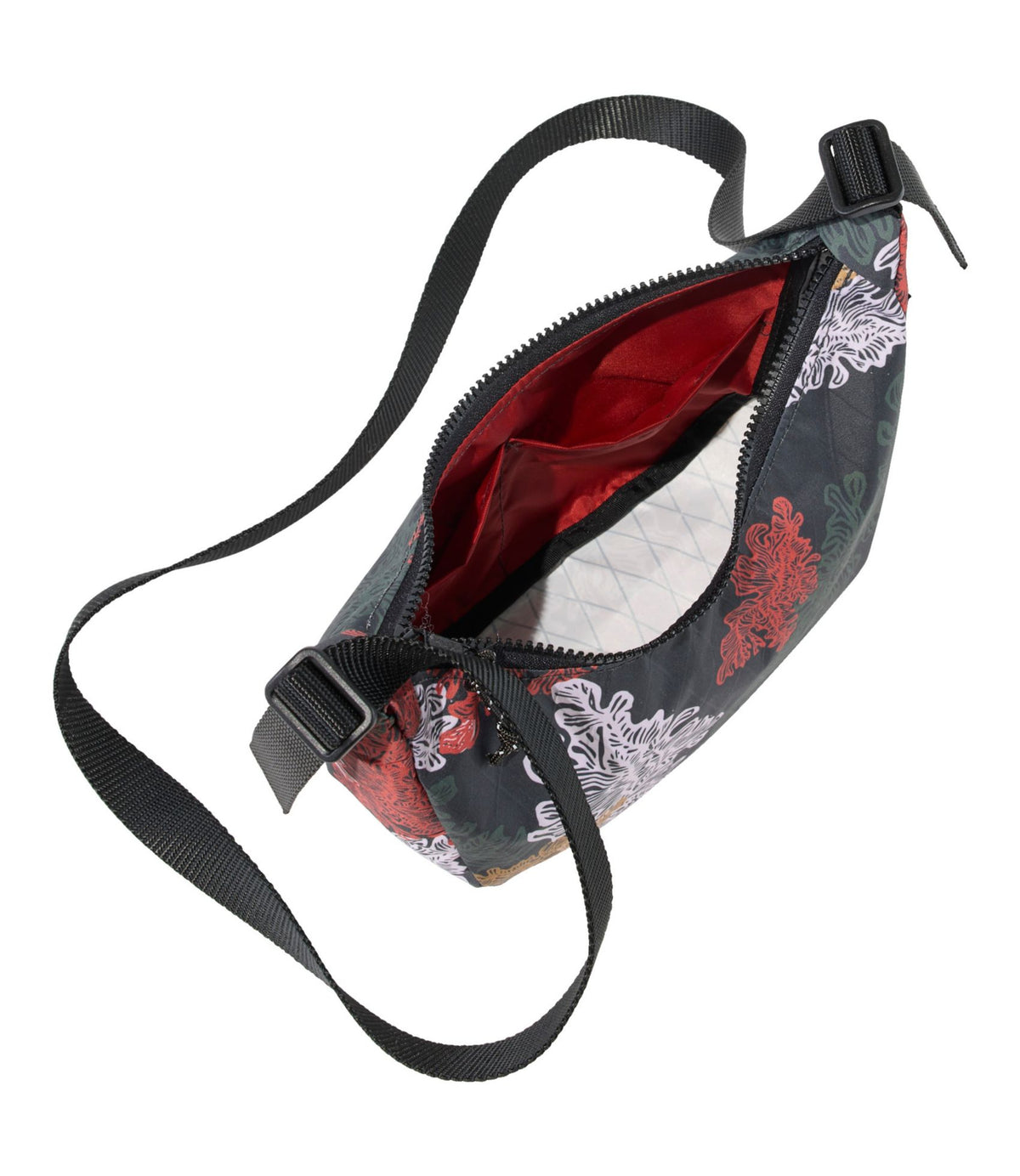 L.L.Bean Flowfold Cutler Crossbody Bag, Mini, Print Black Kelp