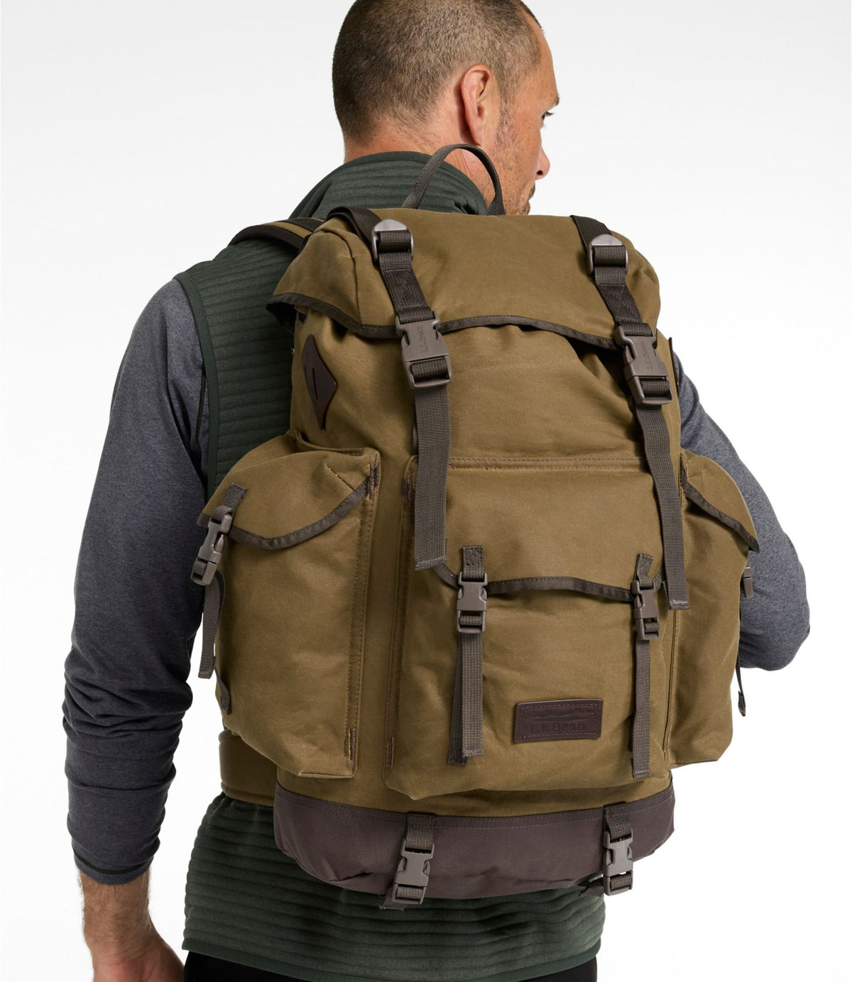 L.L.Bean Continental Rucksack, Waxed Canvas Dark Khaki