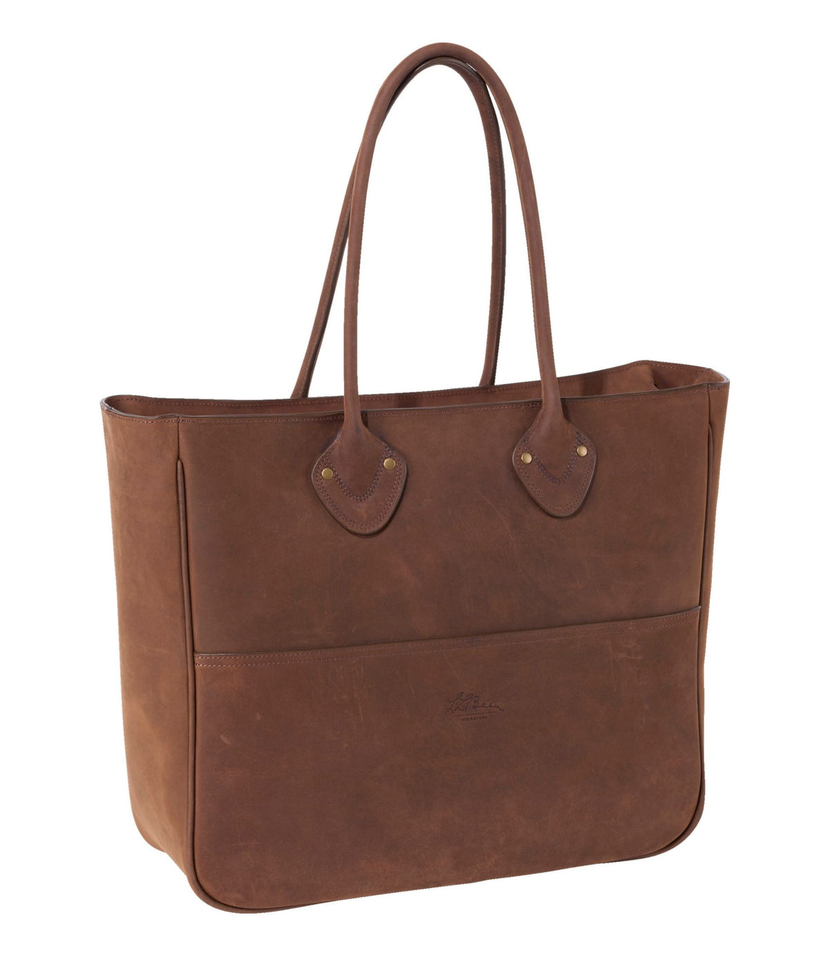 L.L.Bean Signature Double L® Leather Bag Chocolate Pebbled Leather