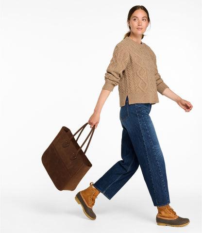 L.L.Bean Signature Double L® Leather Bag Chocolate Pebbled Leather