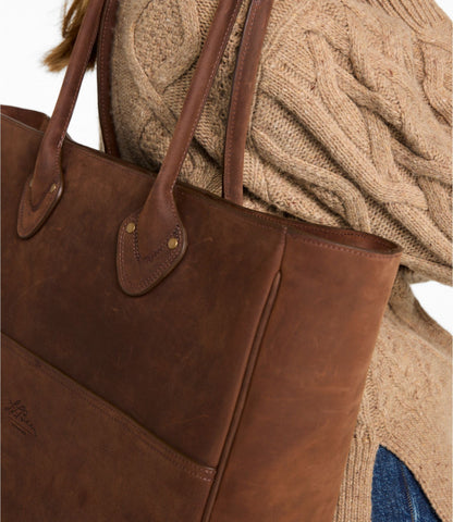 L.L.Bean Signature Double L® Leather Bag Chocolate Pebbled Leather