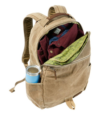 L.L.Bean Waxed Canvas Travel Backpack Antique Olive