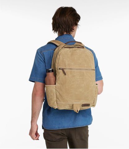 L.L.Bean Waxed Canvas Travel Backpack Antique Olive