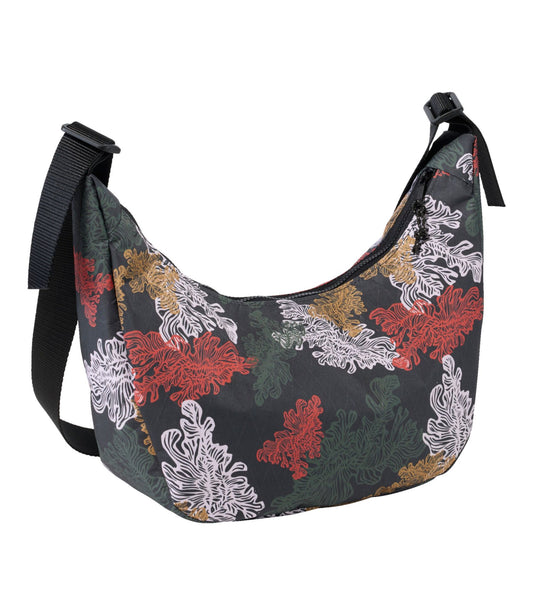 L.L.Bean Flowfold Cutler Crossbody Bag, Print Black Kelp