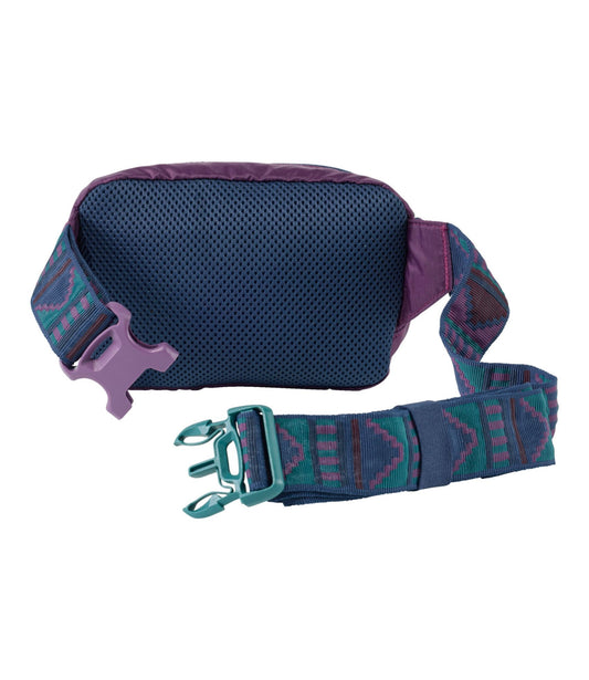 L.L.Bean L.L.Bean Stowaway Waist Pack, Print Strap Mariner Blue/Wood Violet