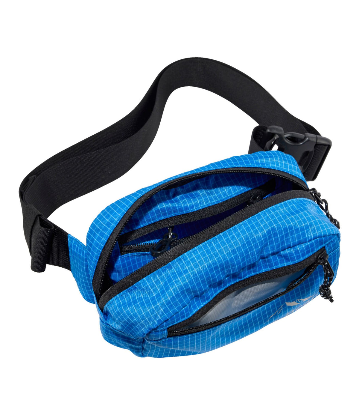 L.L.Bean L.L.Bean Stowaway Waist Pack, Print Medium Blue Grid