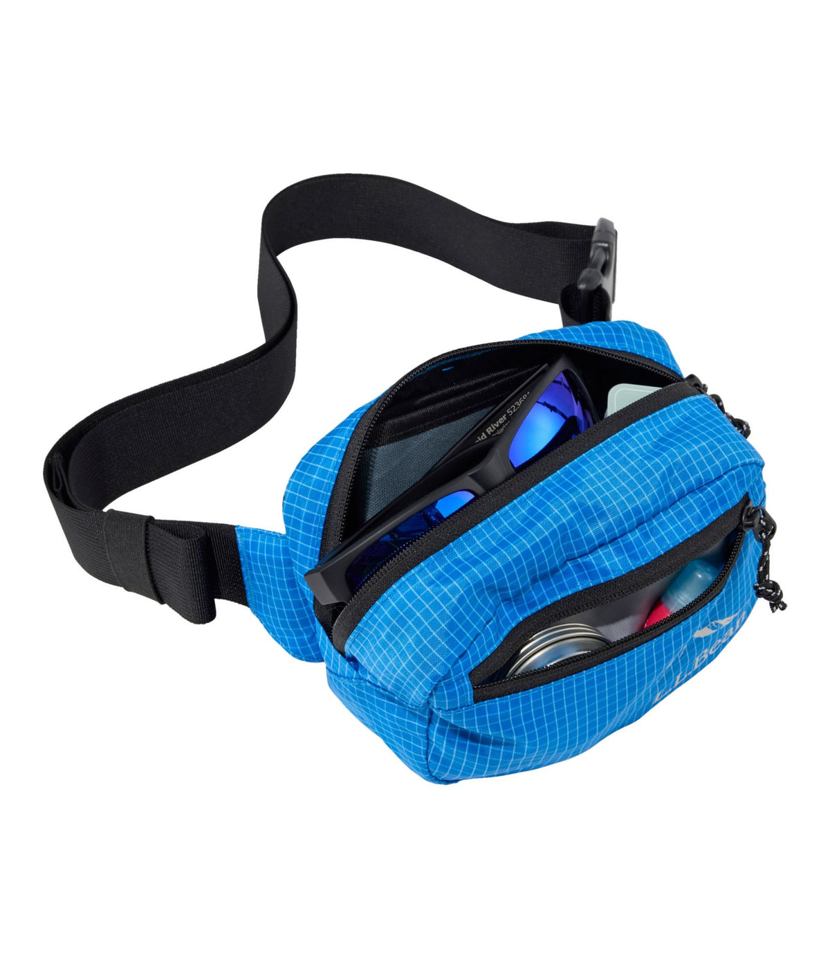 L.L.Bean L.L.Bean Stowaway Waist Pack, Print Medium Blue Grid