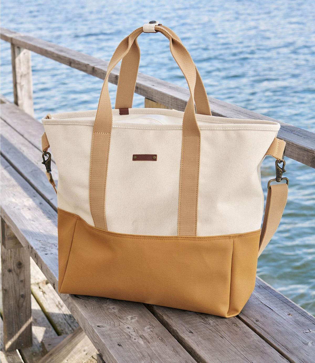 L.L.Bean L.L.Bean Nor'easter Tote Bag, Large Bone/Silver Sand