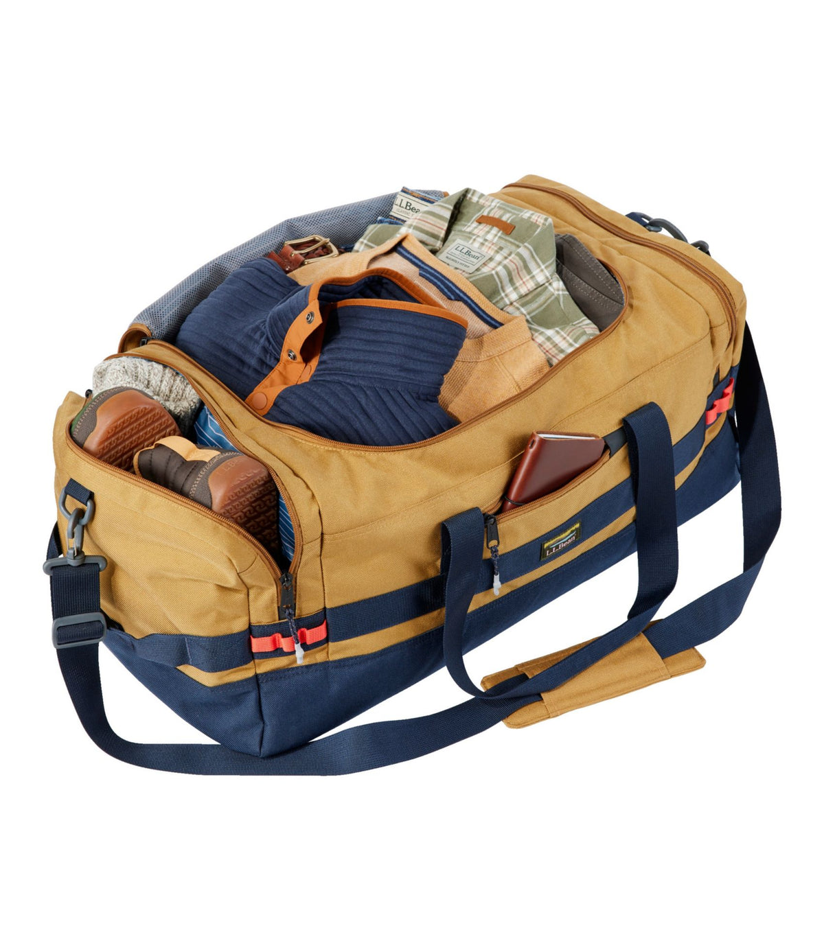 L.L.Bean Mountain Classic Cordura Duffle, Medium Antique Gold/Navy